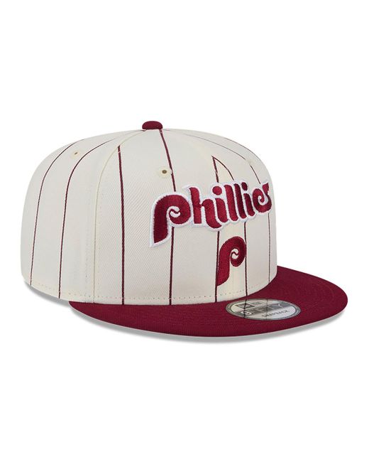 KTZ White Philadelphia Phillies Jersey Pinstripe Chrome 9fifty Snapback Cap for men