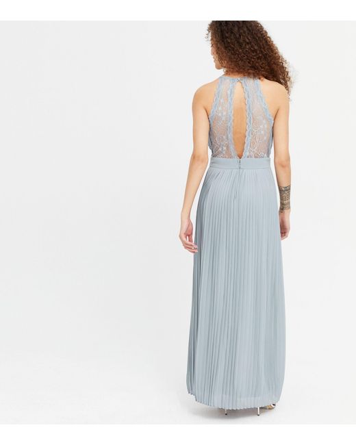 pleated halter maxi dress