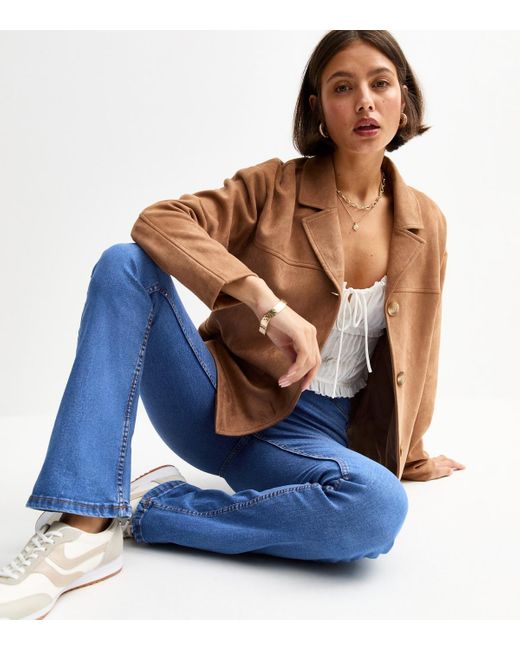 New Look Blue Waist Enhance Quinn Bootcut Jeans
