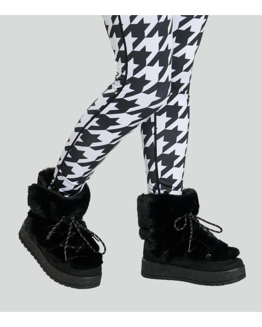 South Beach Black Faux Fur Lace Up Snow Boots New Look