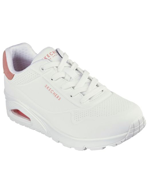 Skechers Uno - Pop Back 177092-wcrl White/coral Lace Up Shoe