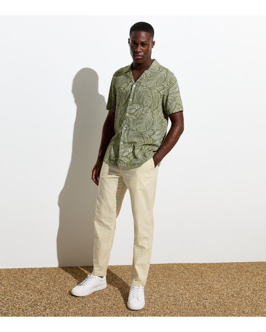 New Look Natural Linen Blend Pull On Trousers for men