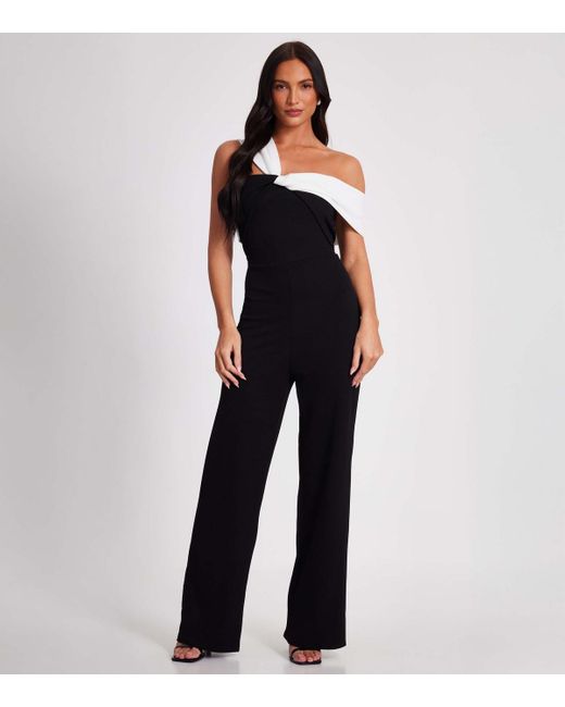 Quiz Blue Contrast Trim Wide Leg Jumpsuit New Look