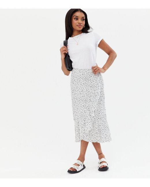 new look white midi skirt