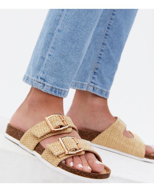 new look tan sliders