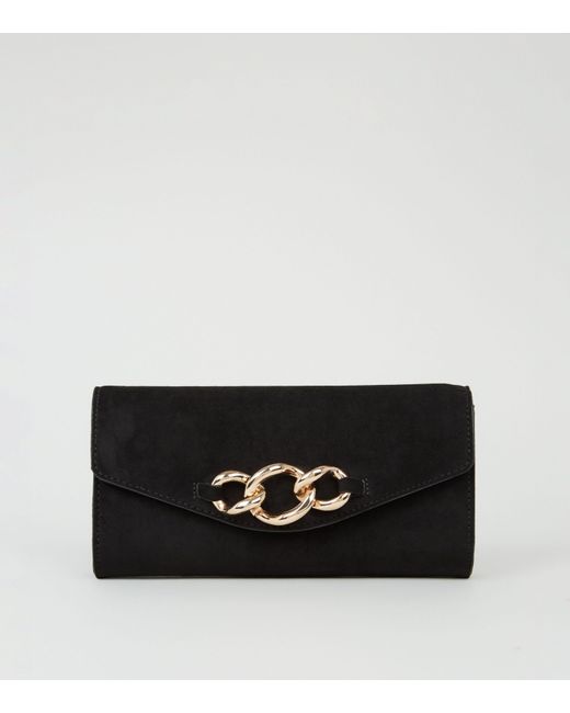 new look black clutch bag