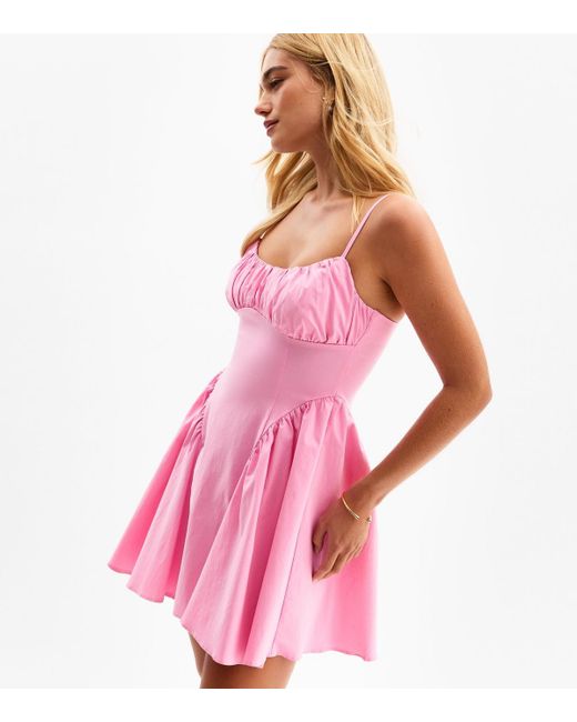 New Look Pink Light Ruched Bust Mini Dress