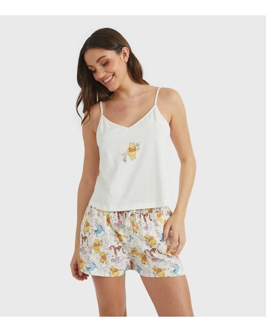 Skinnydip London White Multicoloured Winnie The Pooh Cami Top And Shorts Pyjama Set New Look