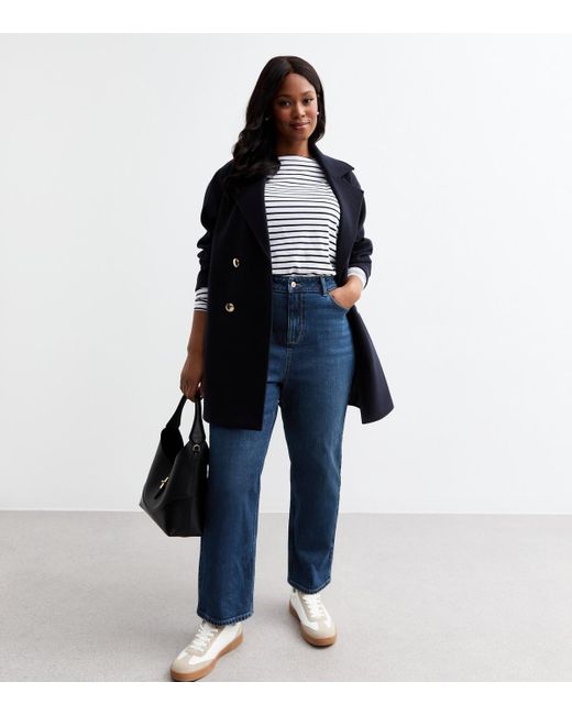 New Look Plus Size Straight Leg Denim Jeans Curves in Blue Lyst UK
