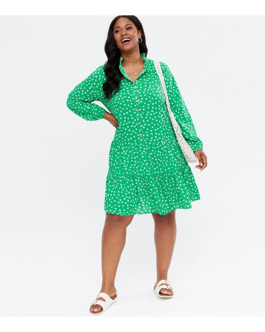 Yumi' Synthetic Curves Green Ditsy 