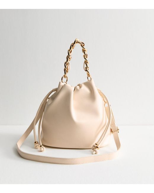 New Look Blue Faux Leather Drawstring Crossbody Bag