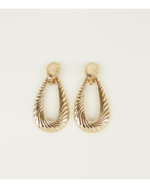 New Look Gold Embossed Swirl Teardrop Earrings In Metallic Lyst New Look Metallic Gold Embossed Swirl Teardrop Earrings Lyst