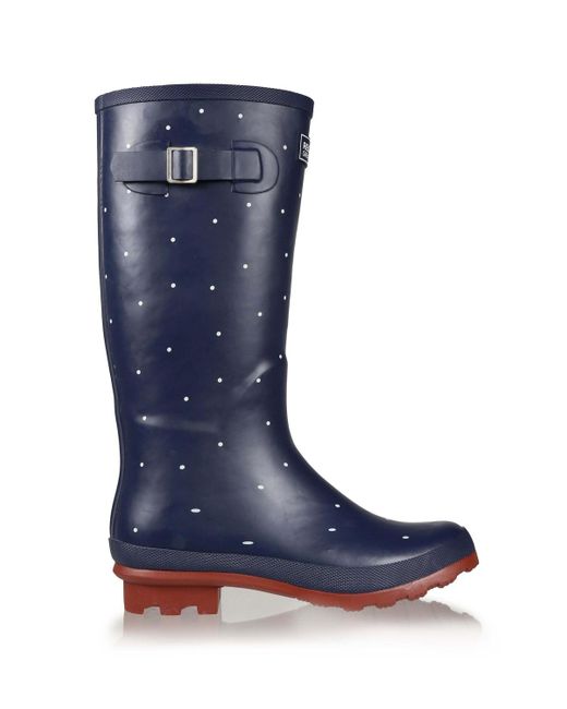 Regatta Blue Polka Dot Wellington Boots New Look