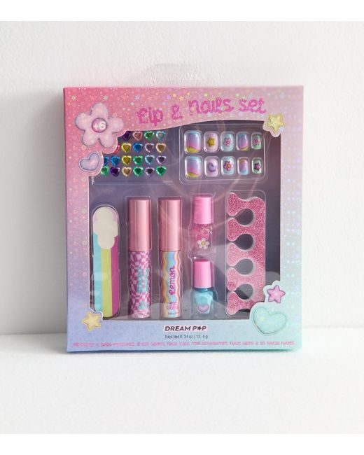 New Look Pink Multicolour Lip And Nail Set