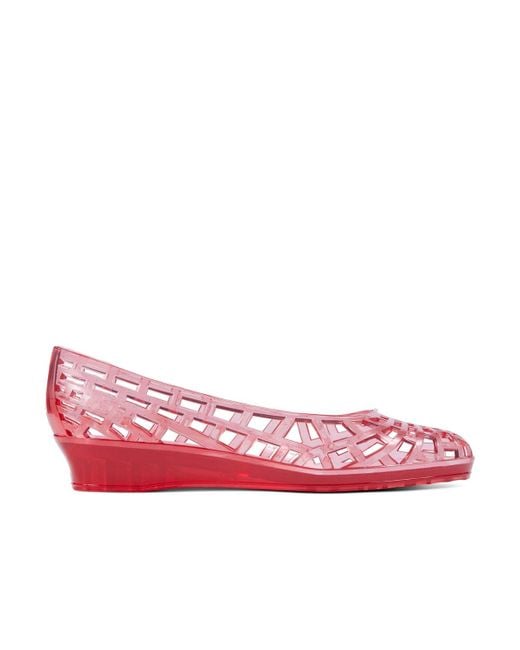 Juju Pink Christabel Glitter Wedge Heel Jelly Shoes New Look