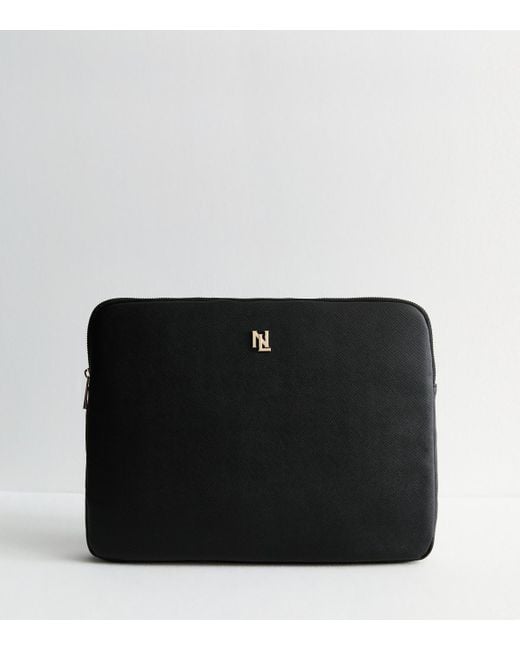 New Look Black Padded Laptop Case School