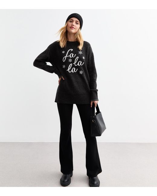 New Look Black Fa La La Jumper