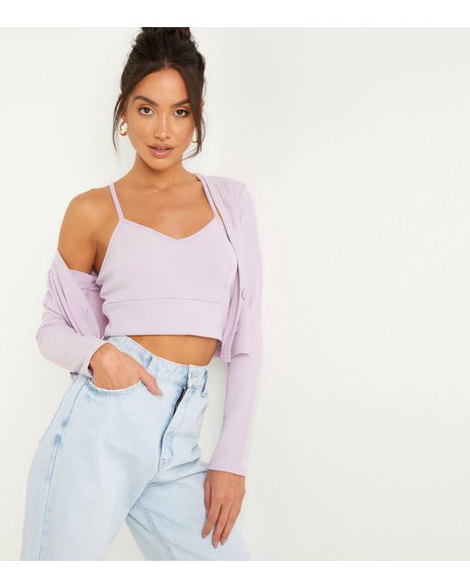 purple cardigan new look