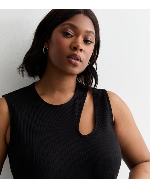 ONLY Plus Size Cut Out Vest Top Curves New Look in Black Lyst UK