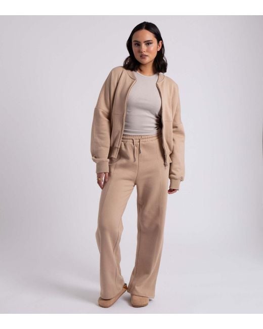 Urban Bliss Natural Zip Bomber And Wide Leg Jogger Set New Look