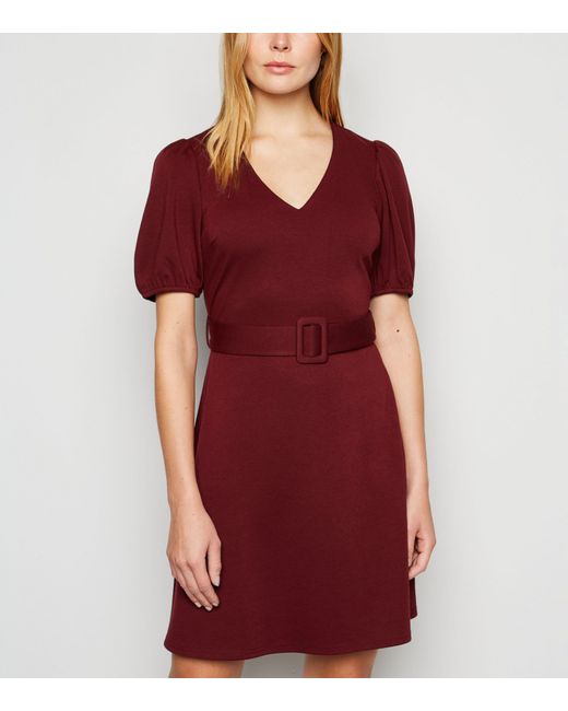 burgundy tunic dress