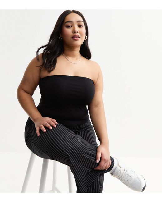 New Look Black Plus Size Strapless Boobtube Top Curves
