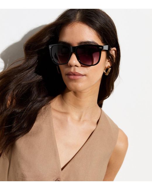 New Look Black Square Retro Sunglasses