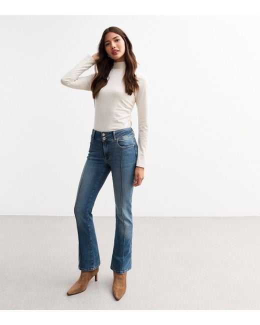 New Look Light Raised Seam Bootcut Jeans in Blue Lyst UK