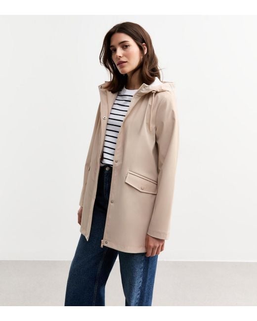 New Look Natural Unlined Shower Resistant Rain Coat