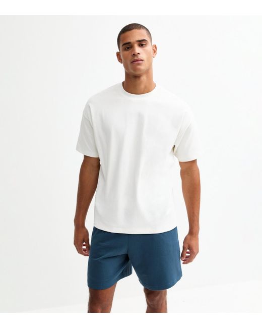 New Look Blue Relaxed Jersey Shorts for men