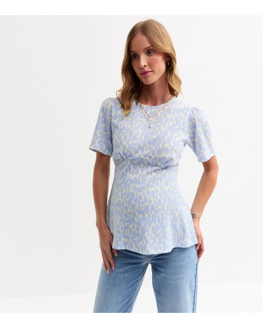 New Look Blue Maternity Patterned Top