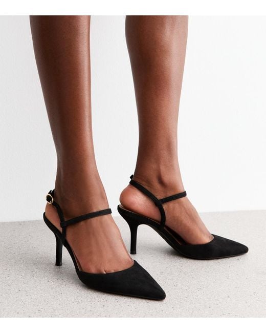 New Look Brown Faux Suede Pointed Toe Court Shoes