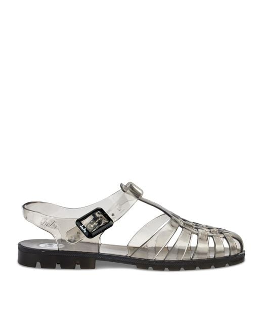 Juju Gray Jelly Sandals New Look