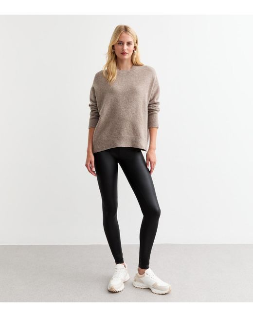 New Look Natural Tall Wet Look Leggings