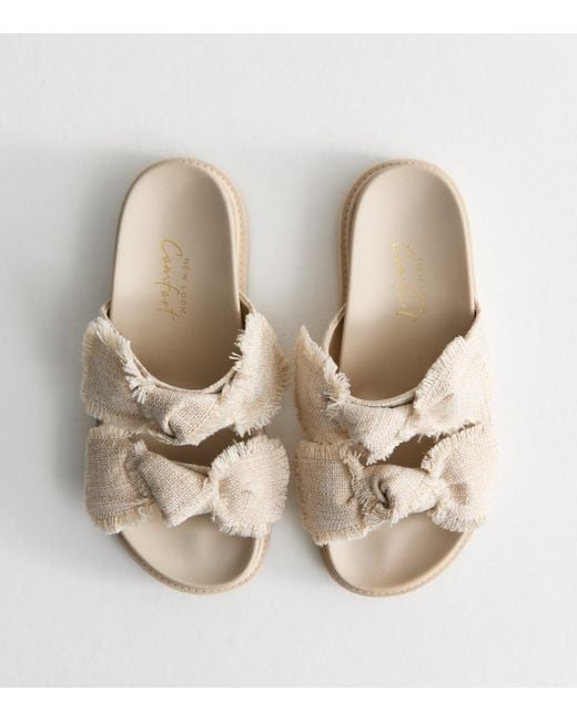 New Look Natural Cream Knotted Strap Sandals Vegan