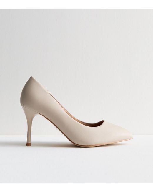 New Look Natural Extra Wide Fit Pointed Stiletto Heel Court Shoes