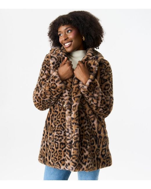 Hooded leopard print coat hotsell