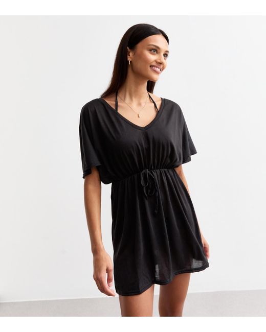 New Look Black Jersey Beach Kaftan