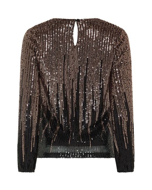 M Com Brown Ombre Sequin Top