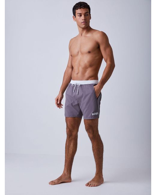 Boss Gray Starfish Quick Dry Swim Shorts for men