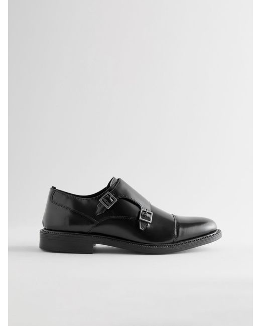 Next Black Double Monk Shoes for men