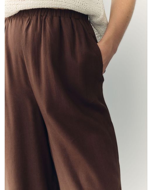 Next White Wide-Leg-Hose Mit Leinen46Petite