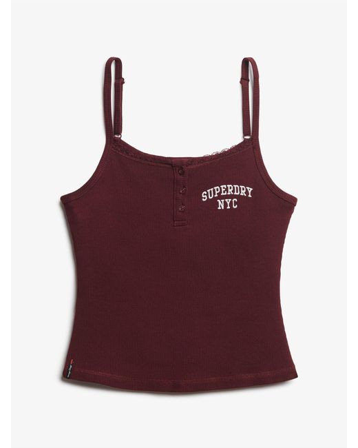 Superdry Purple Athletic Essential Button Cami