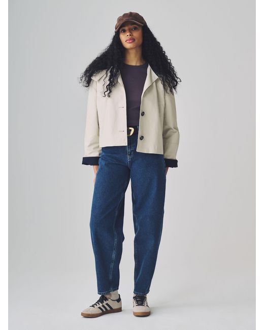 Vero Moda Blue Barrel Fit 100% Cotton High Waisted Jeans