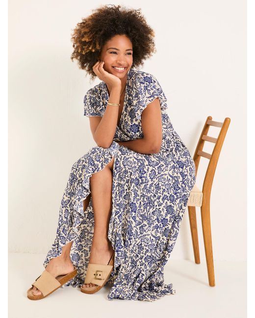 FatFace Blue Fatface Erin Beachwear Wrap Dress