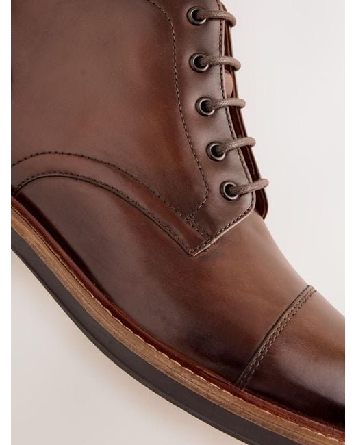 Next Brown Toecap Leather Boots for men