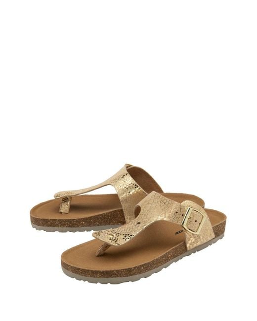 Dunlop Brown Leather Toe-Post Sandals