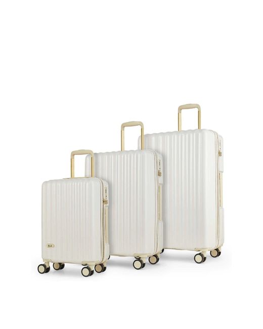 Rock Luggage White Primrose Suitcases Set 3 Piece for men