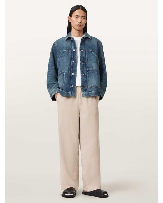 AllSaints Blue Allsaints Mukesh Embroidered Jacket for men