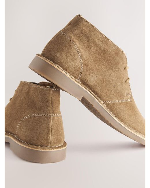 Next Natural Suede Desert Boots for men